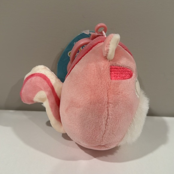 Squishmallow Dianalee the Chipmunk Clip Pink White fuzzy belly NWT - Picture 3 of 6